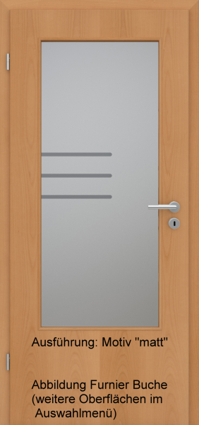 Tür Eckkante mit Glasmotiv Sand 28 auf grauem Glas