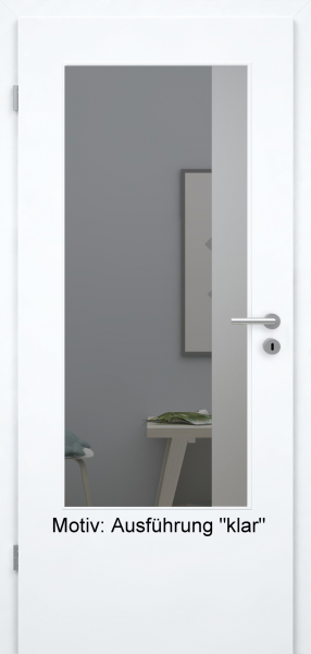 Tür mit Glasmotiv Sand 95 auf grauem Glas