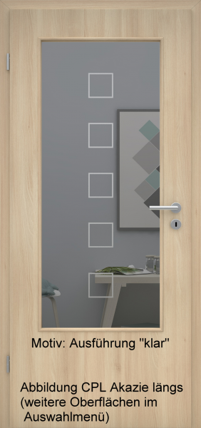 Tür mit Glasmotiv Sand 12 auf grauem Glas