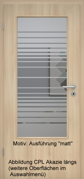 Tür mit Glasmotiv Sand 17 auf grauem Glas