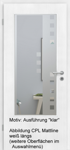 Tür mit Glasmotiv Sand 8 auf weißem Glas