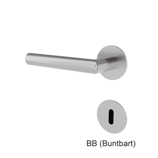 Türgriff BALTRUM Edelstahl mit runden Flach-Rosetten