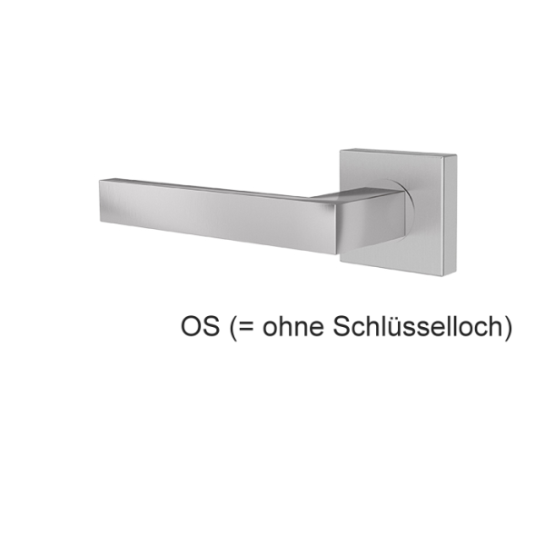 Türgriff RHODOS Edelstahl mit eckigen Rosetten