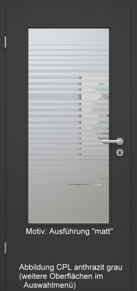 Tür mit Glasmotiv Sand 80 auf weißem Glas