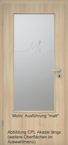 Tür mit Glasmotiv Sand 83 auf weißem Glas