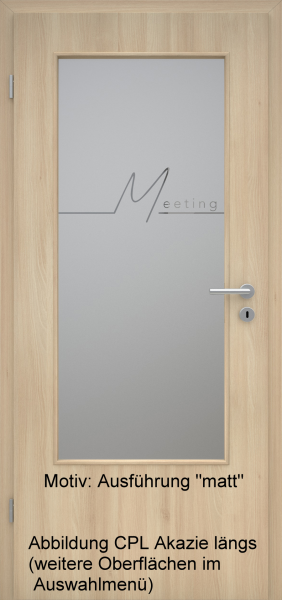 Tür mit Glasmotiv Sand 83 auf grauem Glas