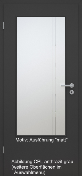 Tür mit Glasmotiv Sand 96 auf weißem Glas