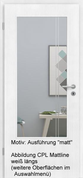 Tür mit Glasmotiv Sand 23 auf weißem Glas