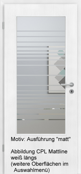 Tür mit Glasmotiv Sand 17 auf weißem Glas