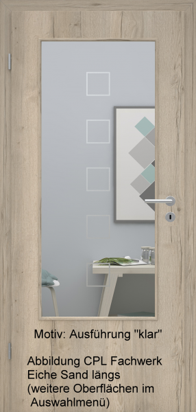 Tür mit Glasmotiv Sand 12 auf weißem Glas