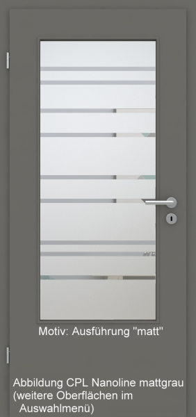 Tür mit Glasmotiv Sand 89 auf weißem Glas