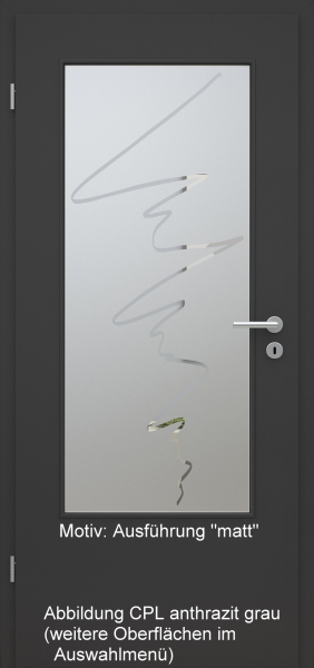 Tür mit Glasmotiv Sand 36 auf weißem Glas