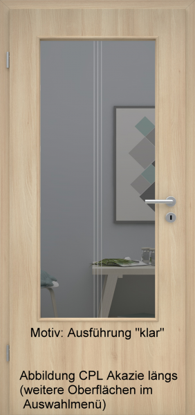 Tür mit Glasmotiv Sand 82 auf grauem Glas