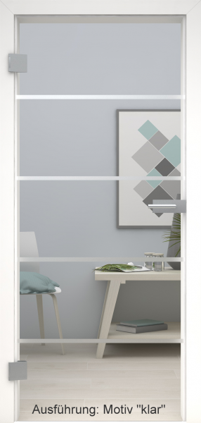 Ganzglastür mit Glasmotiv SAND 18 "klar"