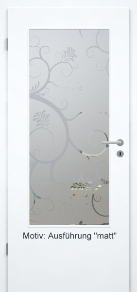 Tür mit Glasmotiv Sand 38 auf weißem Glas