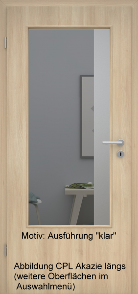 Tür mit Glasmotiv Sand 95 auf grauem Glas