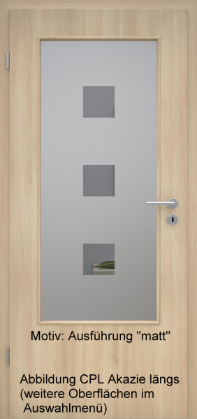 Tür mit Glasmotiv Sand 1 auf grauem Glas