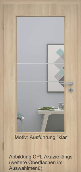 Tür mit Glasmotiv Sand 21 auf weißem Glas