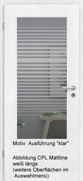 Tür mit Glasmotiv Sand 80 auf grauem Glas