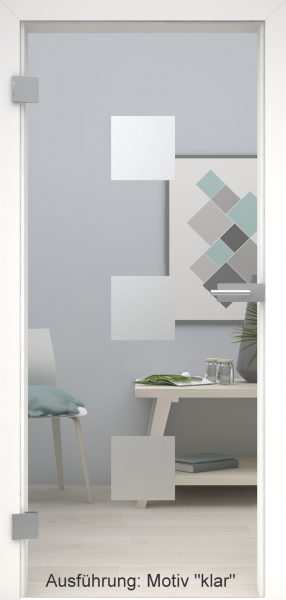 Ganzglastür mit Glasmotiv SAND 1