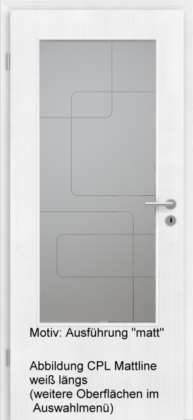 Tür mit Glasmotiv Sand 91 auf grauem Glas