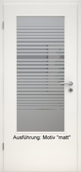 Tür mit Glasmotiv Sand 80 auf grauem Glas