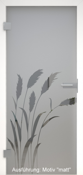 Ganzglastür grau mit Glasmotiv SAND 92