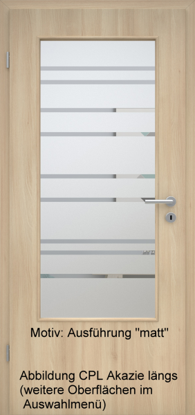 Tür mit Glasmotiv Sand 89 auf weißem Glas