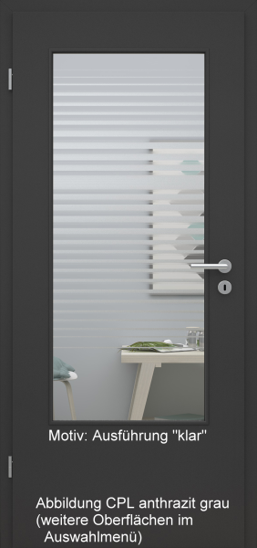 Tür mit Glasmotiv Sand 80 auf weißem Glas