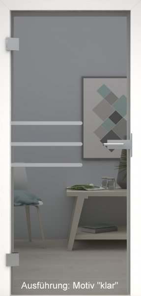 Ganzglastür grau mit Glasmotiv SAND 28