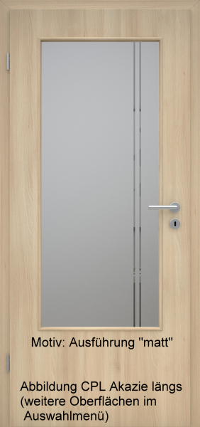 Tür mit Glasmotiv Sand 23 auf grauem Glas