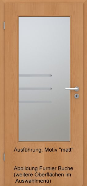 Tür Eckkante mit Glasmotiv Sand 28 auf weißem Glas