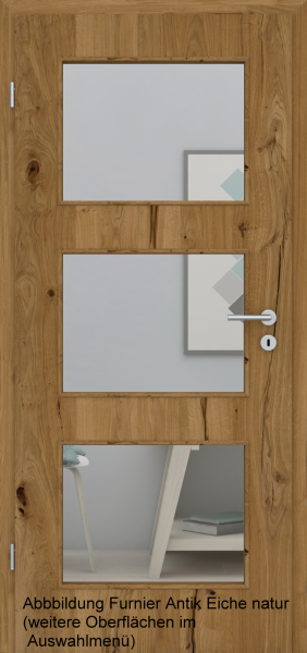 Tür Furnier ANTIK mit Lichtausschnitt LA003