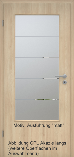 Tür mit Glasmotiv Sand 18 auf weißem Glas