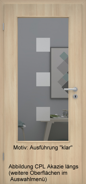 Tür mit Glasmotiv Sand 1 auf grauem Glas