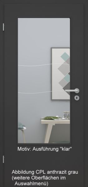 Tür mit Glasmotiv Sand 86 auf weißem Glas