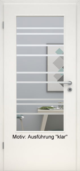 Tür mit Glasmotiv Sand 89 auf weißem Glas