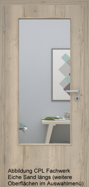 Tür Designkante mit Lichtausschnitt DIN