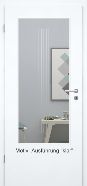 Tür mit Glasmotiv Sand 3 auf weißem Glas