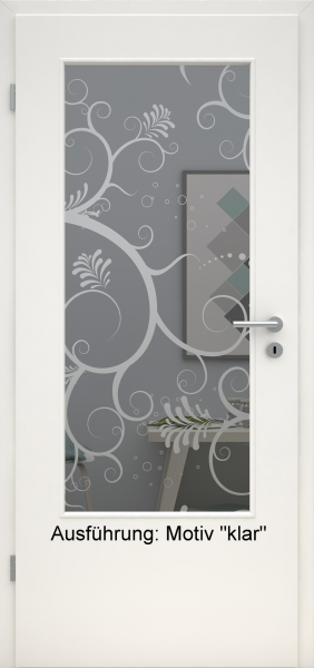 Tür mit Glasmotiv Sand 38 auf grauem Glas