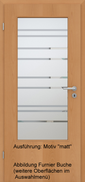 Tür Eckkante mit Glasmotiv Sand 89 auf weißem Glas