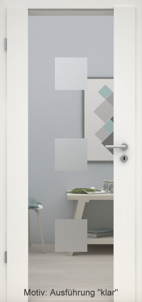 Holzglastür mit Glasmotiv Sand 1