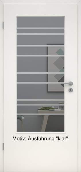Tür mit Glasmotiv Sand 89 auf grauem Glas