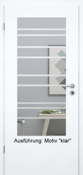 Tür mit Glasmotiv Sand 89 auf weißem Glas