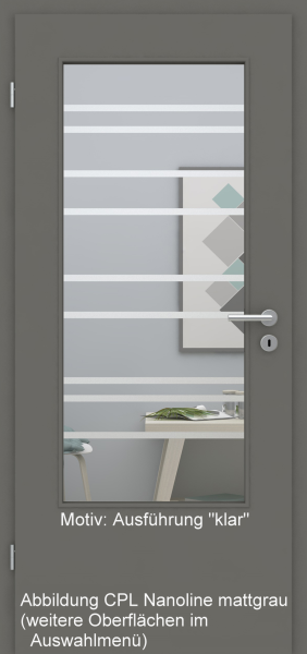 Tür mit Glasmotiv Sand 89 auf weißem Glas