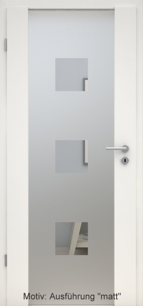 Holzglastür mit Glasmotiv Sand 1