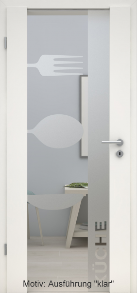 Holzglastür mit Glasmotiv Sand 52