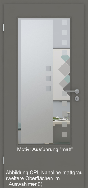 Tür mit Glasmotiv Sand 8 auf weißem Glas