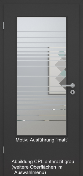 Tür mit Glasmotiv Sand 17 auf weißem Glas