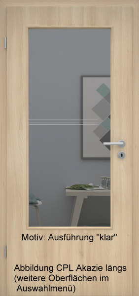 Tür mit Glasmotiv Sand 81 auf grauem Glas